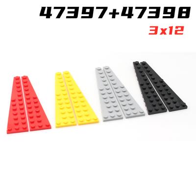Rainbow Pig MOC Parts 47397 47398 Wedge Plate 12x3 Left and Right Compatible Bricks DIY Building Blocks Particle Kid Puzzle Toys