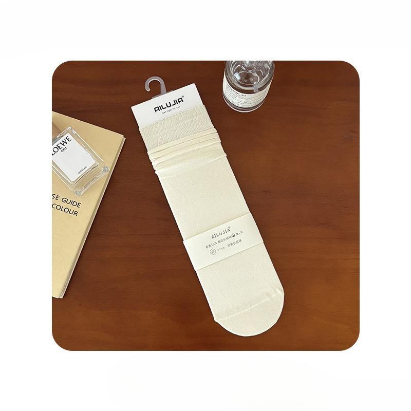 Female Summer Solid Color Soft College Wind Sweat Absorbent Deodorant Cotton Socks