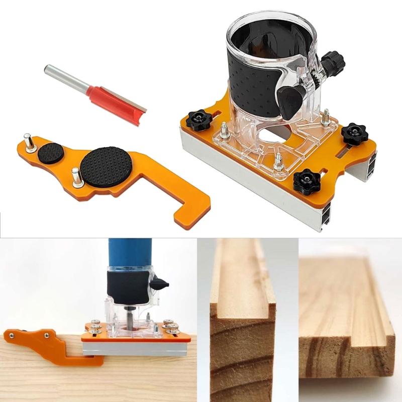2 In 1 Wood Router Base Wood Trimmer Router Tool Base Aluminum Wood Palms Router Base Router Slotting Bracket for 65mm