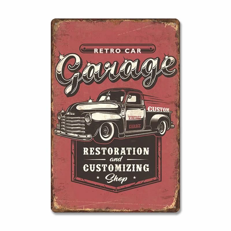Classic Garage Poster Vintage Metal Sign Car Service Metal Tin Signs Retro Plaque Garage Tool Shop Wall Art Decor