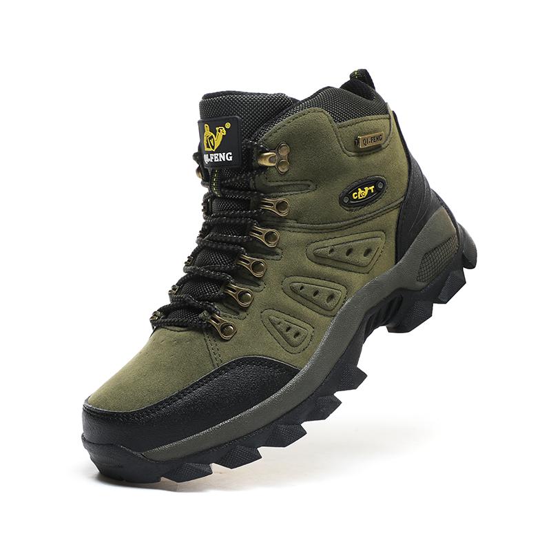 

36-48 Пара Плюс Размер Модные высокие ботинки для отдыха на открытом воздухе походная обувь для путешествий походная обувь мужская и женская спортивная обувь 48 жёлтый/темно-зеленого