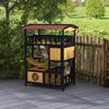 Outdoor Cat Shelter, Four-Tier Wooden Feral Cat House, with Suspension Bridge, Cat Houses, Balcony, Escape Doors