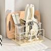 Utensil Organizer Stand Kitchen Silverware Cutter Stand Storage Kitchen Flatware Holder With Drip Tray For Spoon Fork Pot Lid