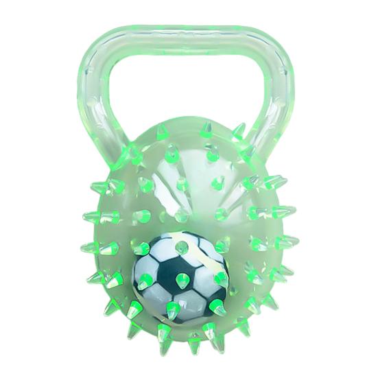 

Успокаивающий мяч для собак, пищащая резиновая жевательная игрушка, интерактивный колючий мяч с ручкой, игрушка для бросания и приноса для средних и крупных пород зелёный