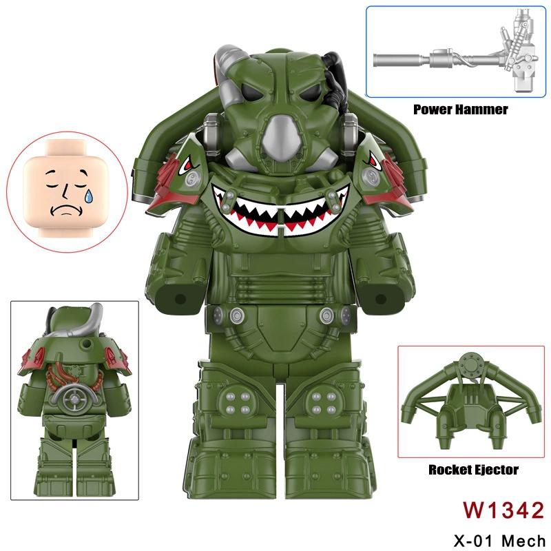 Neueste Bos Game T60 Power Rüstung Armee Offiziere Soldaten Figur Maschinengewehr Modell Bausteine Kinderspielzeug Geschenke Junge Mädchen Juguetes