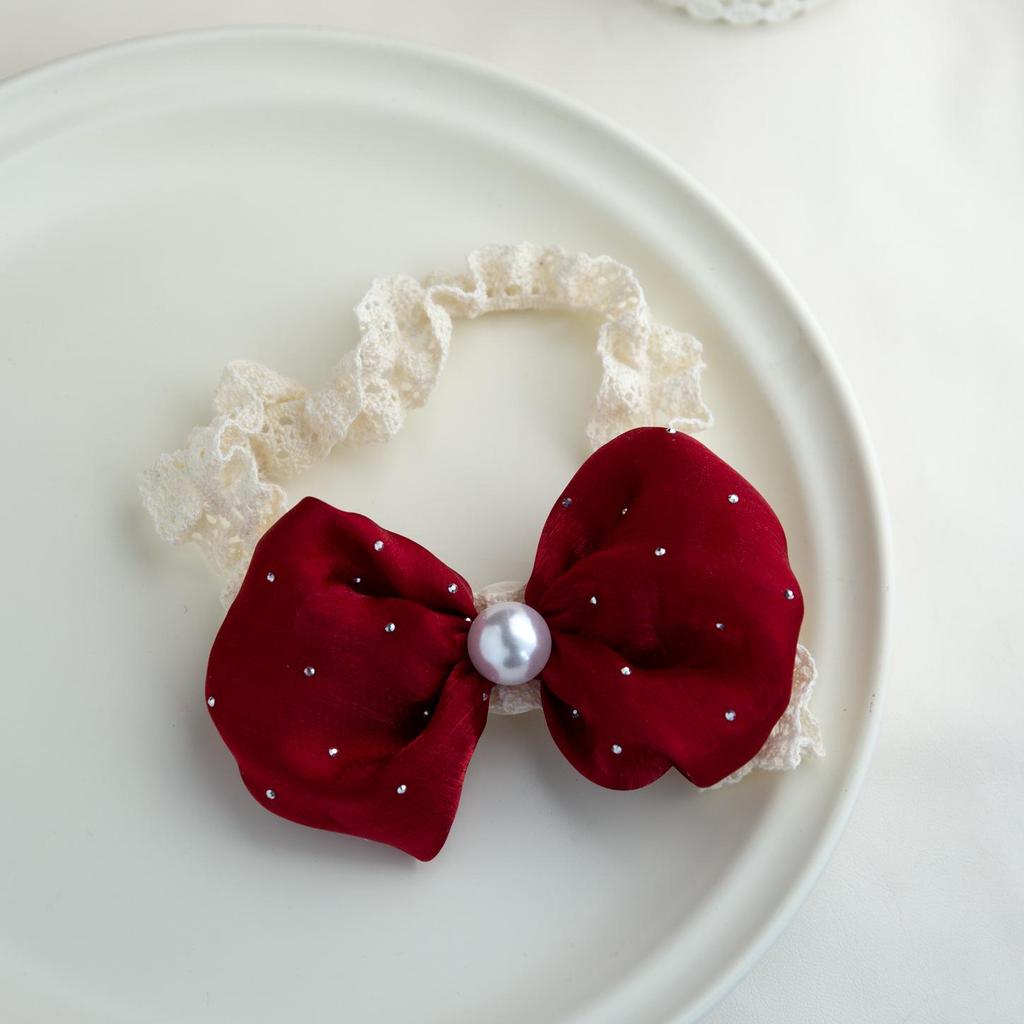 Newborn Birthday Bow Lace Headband - Princess Dress & Full Moon Hair Accessories