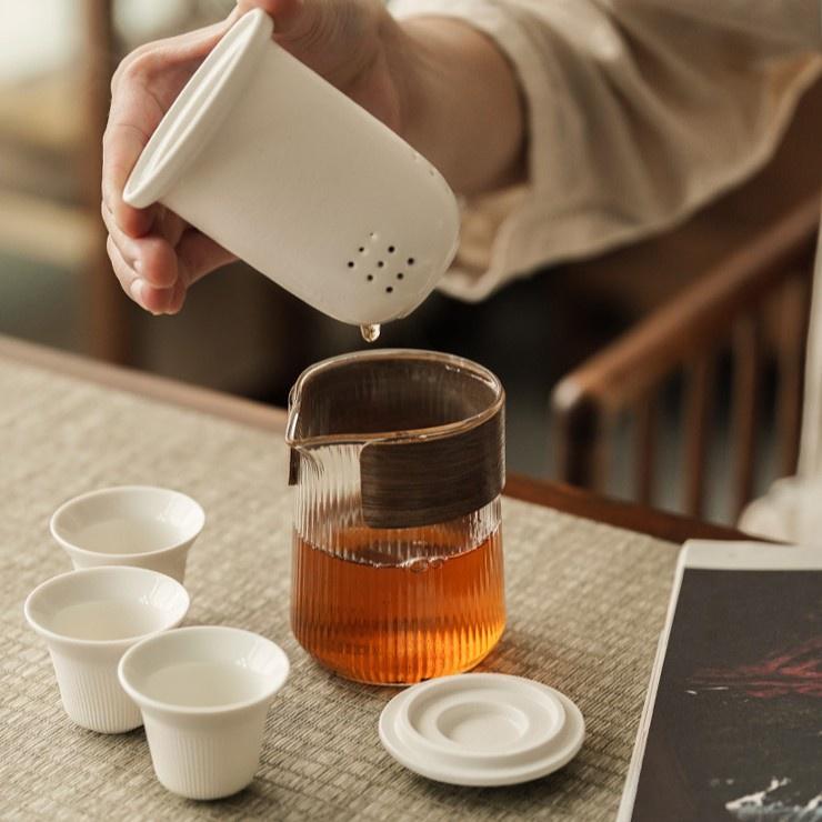 Ceramic Express Cup One Pot Three Cup Glass Portable Kung Fu Tea Set
