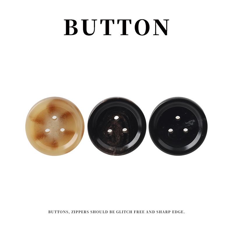 5pcs Resin Imitation Horn Pattern Button Coat Trench Coat Suit Buttons Sweater Jacket Three-Hole Decorative Buttons
