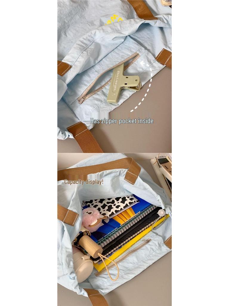 2025 Prosty Dojazd Torba Płócienna na Jedno Ramię - Duża Pojemność, Lekka, Casualowy Design dla Studentów