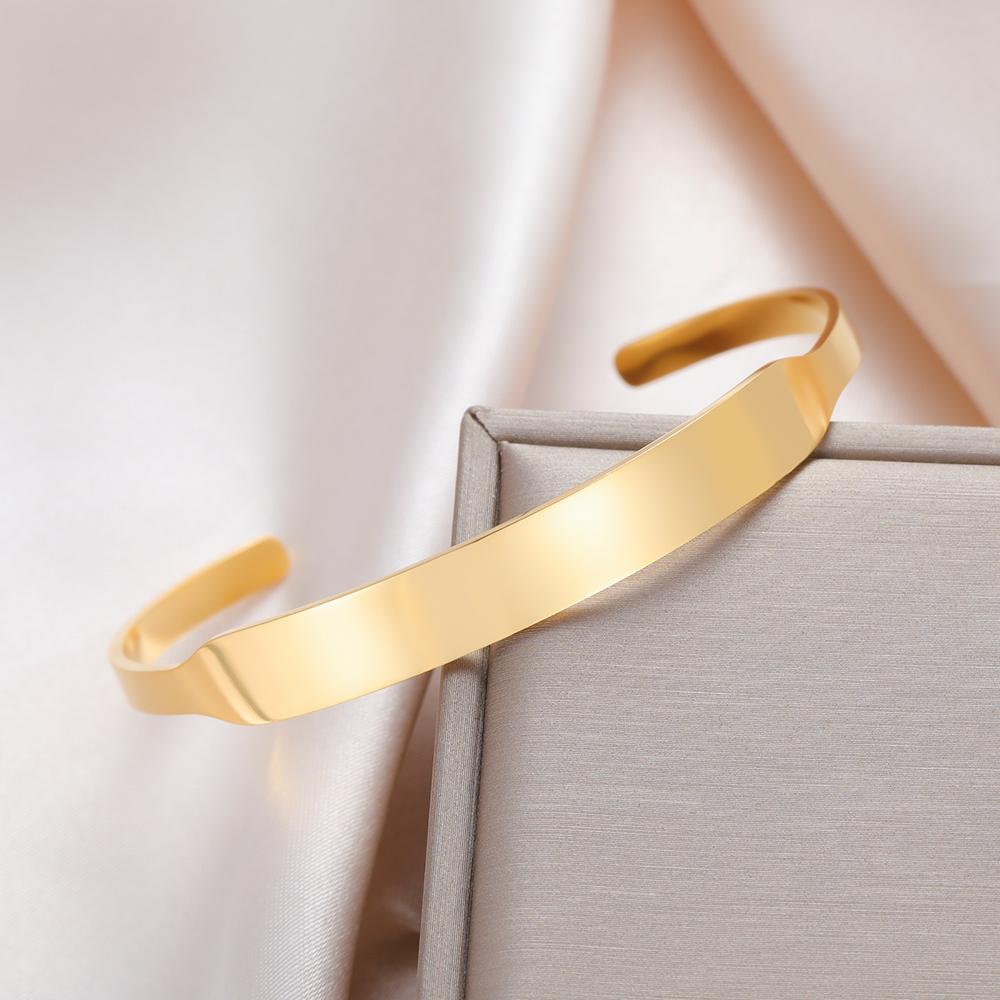 Dawapara Personalisierter Hebräischer Armreif Individuell Graviert Je Zitat Manschettenarmband Edelstahl Schmuck
