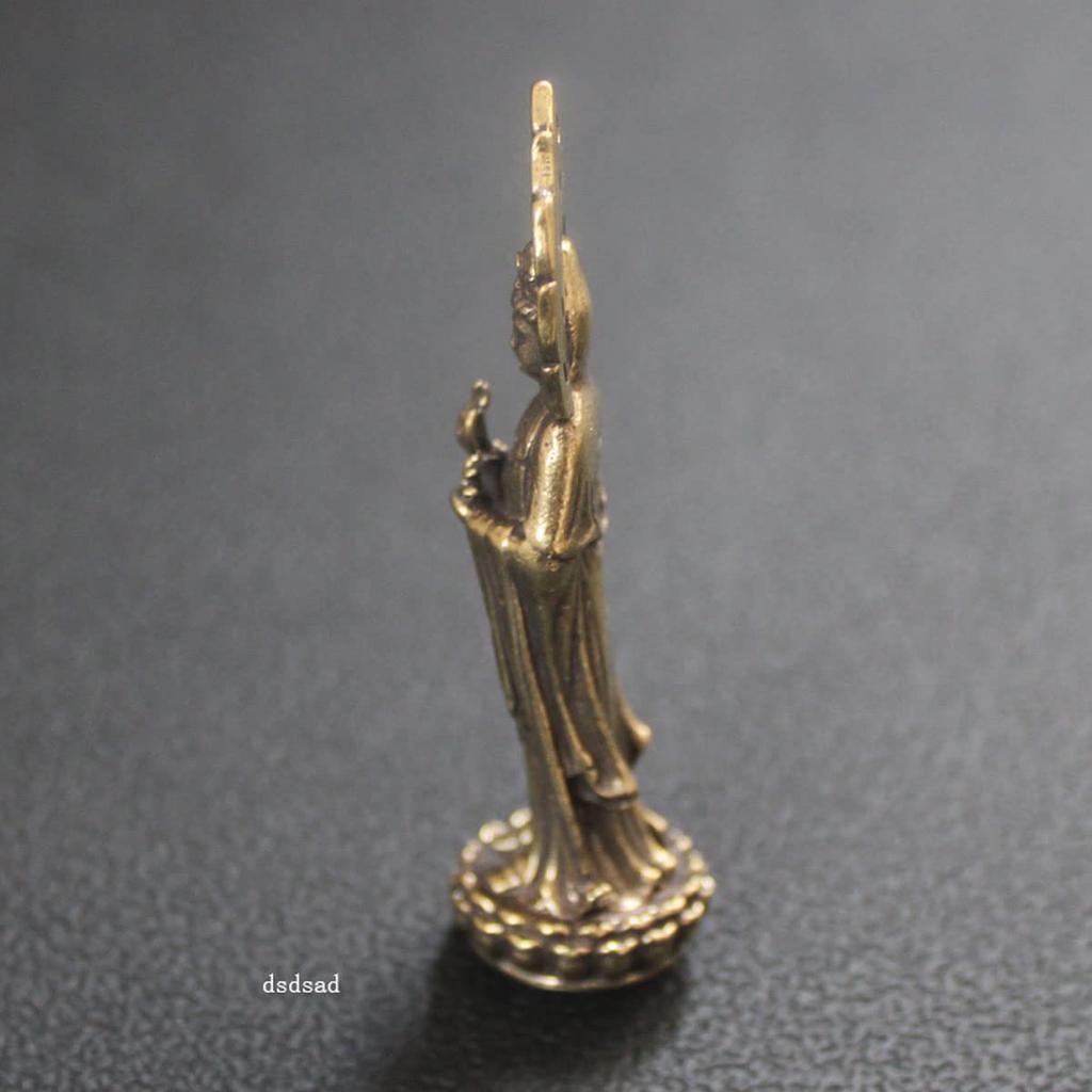 Miniature Buddha Statue, Kannon Bodhisattva, Brass, 6cm Tall, Guardian Deity, Prayer, Protection from Evil