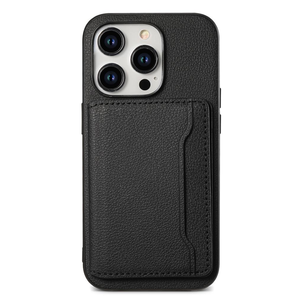 Denior | Lychee Pattern PU Leather Phone Case for iPhone 17/16/15/14/13/12/11/XR/7 Series & Card Holder (3 Card Slots)