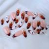 Hot-selling manicure small fresh and cute Halloween French pumpkin ghost long almond wear armor