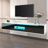 TV Cabinet, High-Gloss TV Cabinet, Color-Coordinated with Black and White, Featuring Color-Changing LED Light, Home