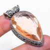 Natural Morganite Gemstone 925 Sterling Silver Jewelry Pendant 2.01" AP-14327