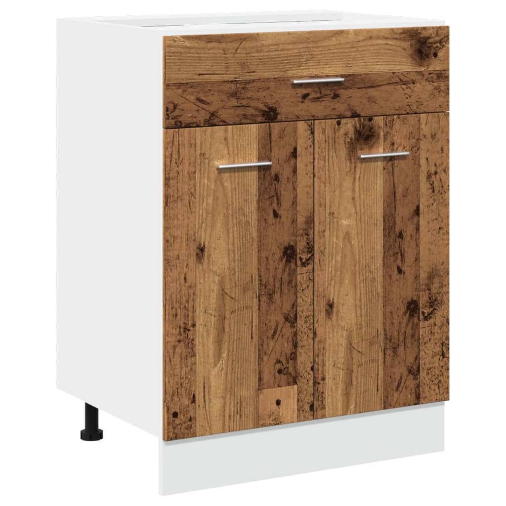 Vidaxl Cabinet With Drawer, Old Wood, 60X46X81.5 Cm