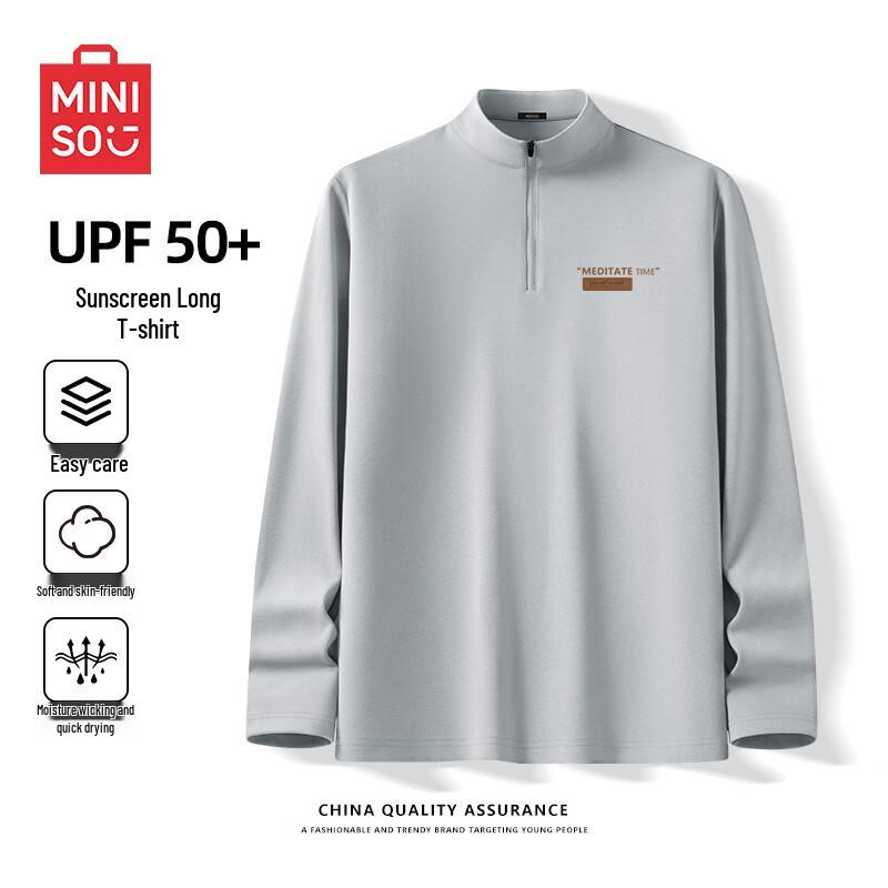 MINISO Men s Quick-Dry Half-Zip Long Sleeve Performance Tee XL