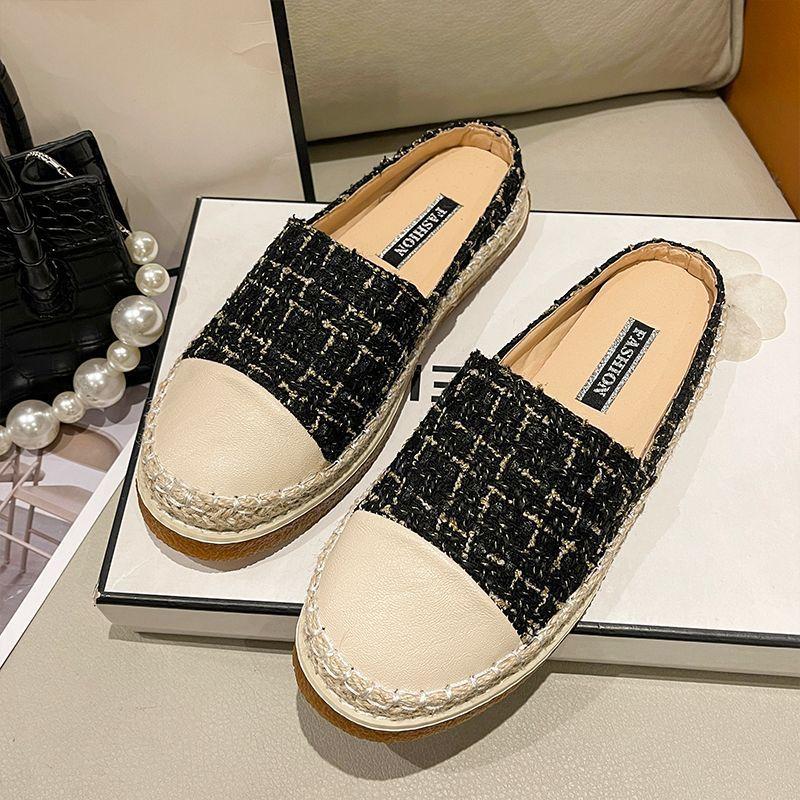 

Baotou half slippers female fisherman shoes summer wear new flat-bottomed versatile one-pedal lazy half-support single shoes 35