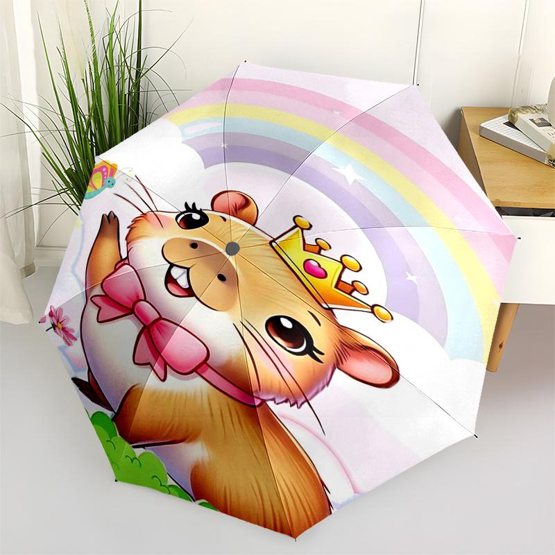 

Capybara Themed Travel Umbrella 8 Ribs Automatic Opening and Closing,Portable Folding Design,Compact and Stylish Umbrella Suitable for Out