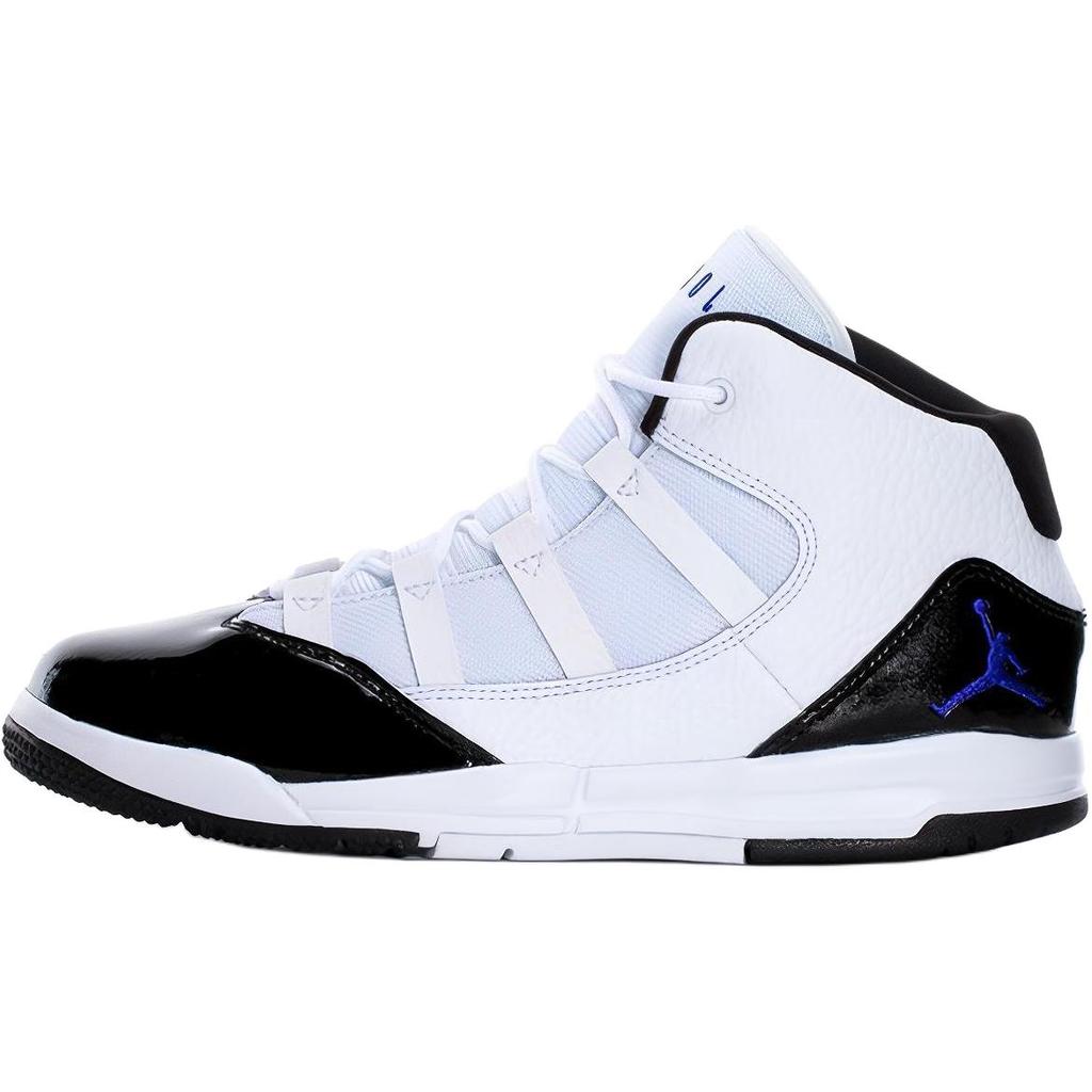 Jordan Max Aura Slip Resistant Cushioning Mid Top Children's Basketball Shoes White Black Kids' AQ9216-121