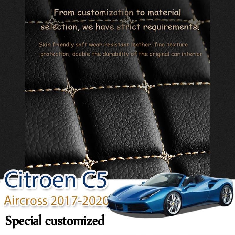 Leather Car Trunk Mat For Citroen C5 Aircross 2018- Cargo Liner Accessories Interior Boot