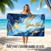 Abstract Geometric Theme Soft Beach Towel Personalized Custom Name Text Towel Portable for Beach Pool Travel