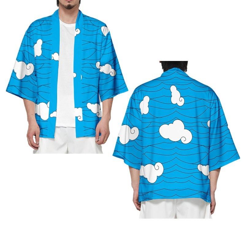 Japan cartoon comics Demon Slayer 3D Printed Cosplay Kimono Fashionable Cloak Taoist Robe Hanfu 0072