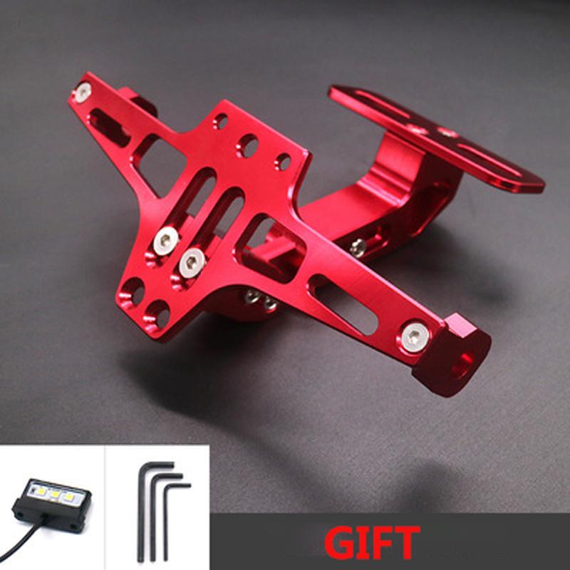 Turn Signal Light Bracket Motorcycle Accessories with LED Light Motorcycle License Number Plate Holder Frame CNC Aluminum