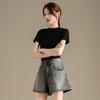 RAIN.CUN Women's Slim-Fit Round Neck Short Sleeve T-Shirt