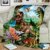 1PC Custom Name Dinosaur Adventure World Flannel Blankets Patterns Throw Blanket All-Season Soft Gift for Couch, Bed, Camping Gifts