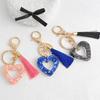 Resin Hollow Heart Tassel Keychain Pendant Accessory