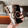 For Samsung Galaxy S26+ Magnetic Case Electroplating Soft TPU Cover with Cute Love Heart