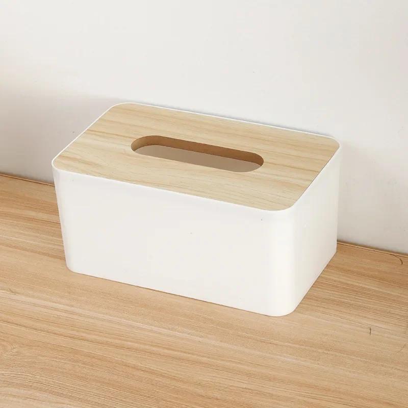 Pudełka na serwetki Uchwyt na papierowe pudełko Uchwyt na chusteczki samochodowe z pokrywką Opakowanie papierowe Pudełko dekoracyjne do przechowywania Drewniany pojemnik bambusowy
