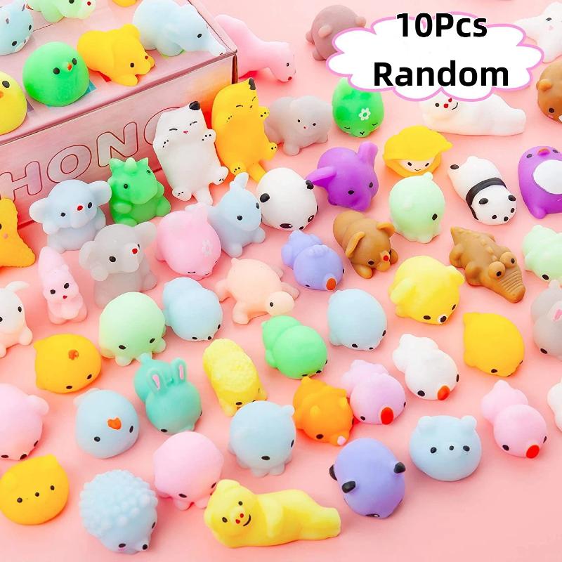 Kawaii Animal Pinch Squeeze Toys 10/20Pcs Soft Antistress Fidgets for Travel Stress Relief Kids Party Bag Fillers Gifts