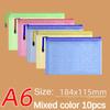 10 pezzi A4 File Bag Trasparente Mesh A5 Data Zipper Storage Bag B5 Student Test Paper Drawing Bag Office Waterproof Document Bag