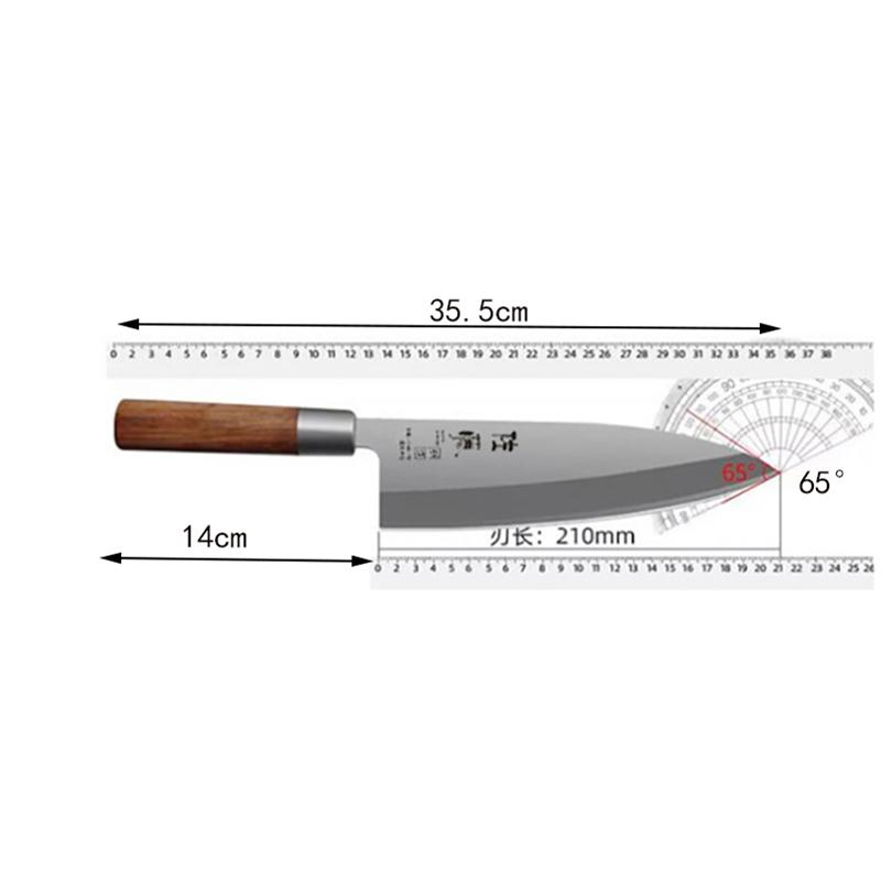 Deba Knife Single-edged Blade 5Cr15MoV Stainless Steel Rosewood Handle Slicing Sushi Cleaver Sashimi Meat Chopper Kitchen Knife