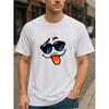 European sizes Say No to Boredom and Make a "funny Face". Men's Printed Short-sleeved Shirts, Printed Breathable Fabric Tops