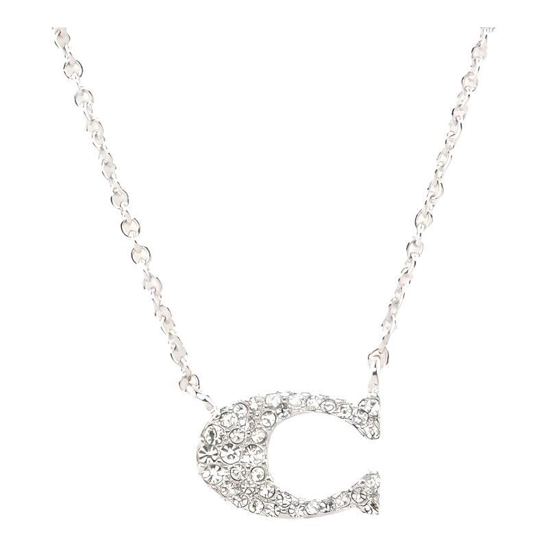 COACH Letter C Logo Necklace Women s Silver