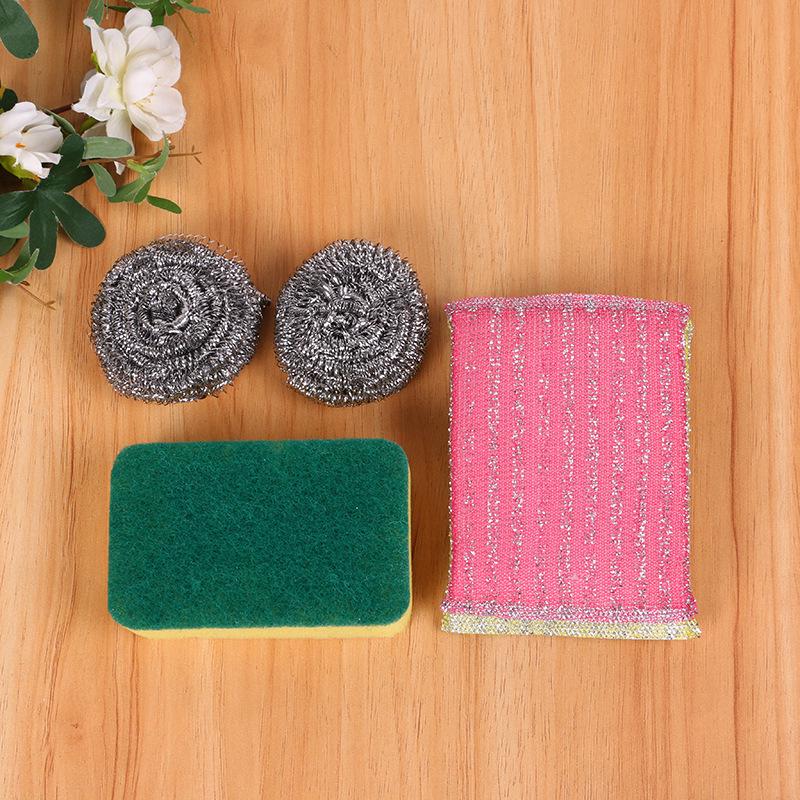 

Набор для уборки кухни: Набор из 5 предметов: губка и стальная вата со скрабом, щетка для мытья кастрюль и щетка для мытья посуды. Premium 3+2 Set