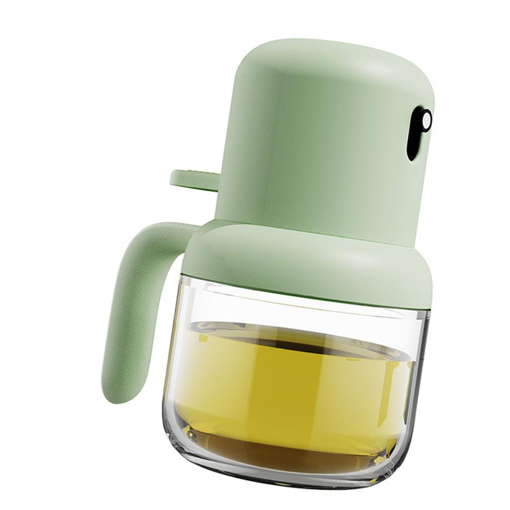 Oil Spray Bottle 180ml Ergonomic Handle Tight Sealing Plastic Glass Dustproof Olive Oil Sprayer for Home Kitchen Green
