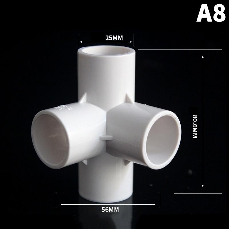 Heavy Duty PVC Pipe Coupler 20/25/32/40/50mm 3/4/5/6 Way 3D Connectors for Agricultural Irrigation DIY Pipe Rack Plumbing Repairs