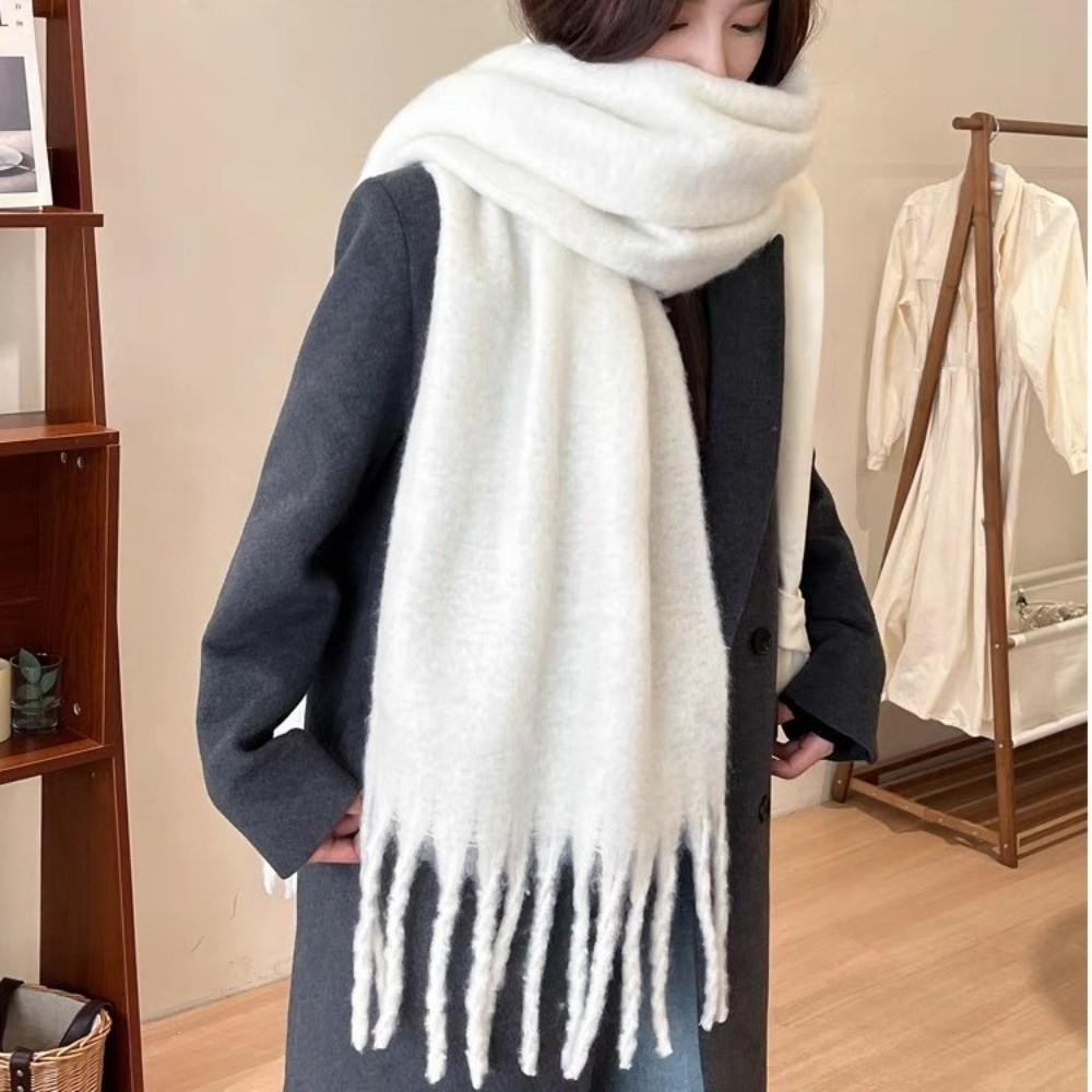 Tassel Winter Cashmere Scarves Mohair Long Shawl Classic Wool Scarf  Student