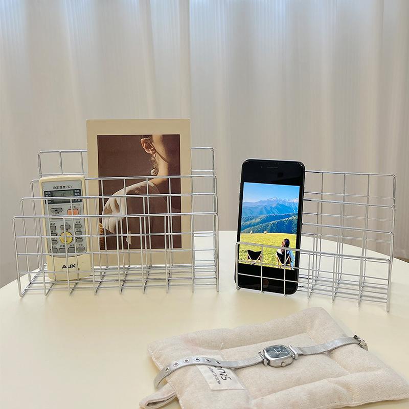 Ins Minimalist Iron Desktop Storage Rack Organizer Table Metal Organizing Rack Bookshelf Desk Multi-Functional Storage Rack