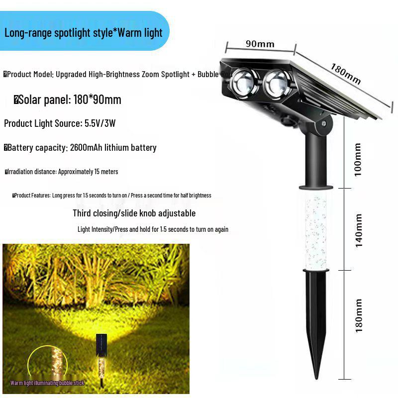High Brightness Waterproof LED Solar Spotlights for Outdoor Lawn and Courtyard Lighting