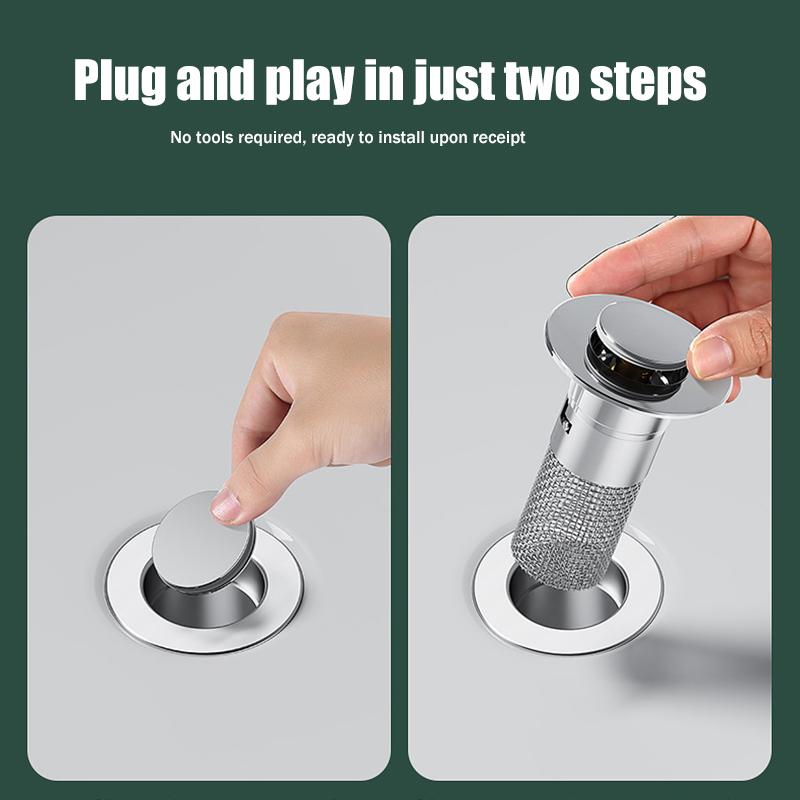 Umyvadlová zátka, proti zápachu, vyskakovací sáček, zátka do umyvadla, lapač vlasů, sítko do sprchy, nerezový filtr, sáček do umyvadla