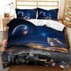 Space Galaxy Duvet Cover Set Polyester Comforter Cover With Pillowcase Queen Full King Twin Size For Kids Boys Girls Bedding Set