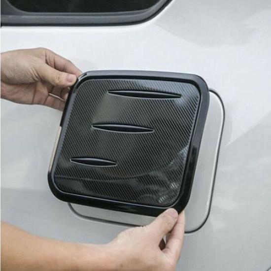 For Toyota RAV4 - Black + Carbon Fiber Fuel Gas Tank Cap Cover Trim Auto