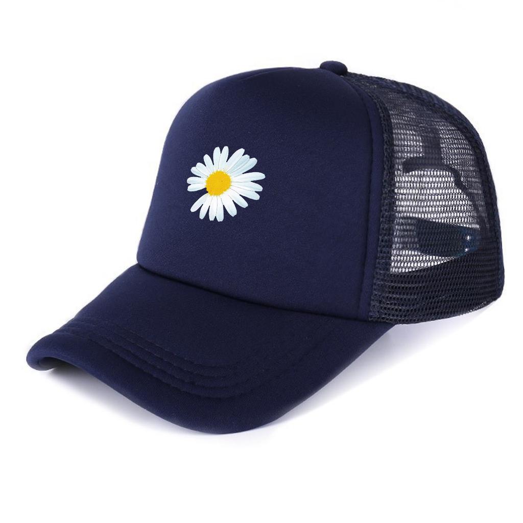 Daisy Printed Baseball Cap Adjustable Mesh Cap Sporting Trendy Slouchy Hip Hop Sports Hat for Gifts Golf Cycling Outdoor