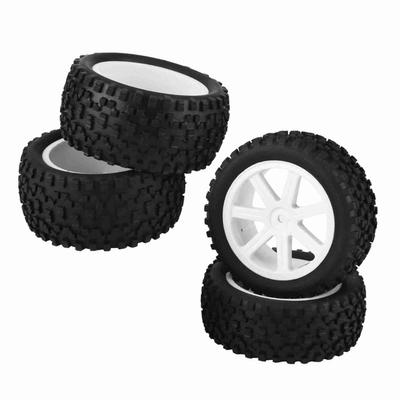 4pcs 1 10 RC Truck Rubber Tire Wheel Tyre for ZD Racing Buggy Crawler Car White