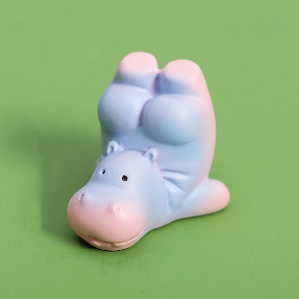Cartoon Style Resin Hippo Statue Q-like pear-shaped design Hippopotamus Figurines  Collectible